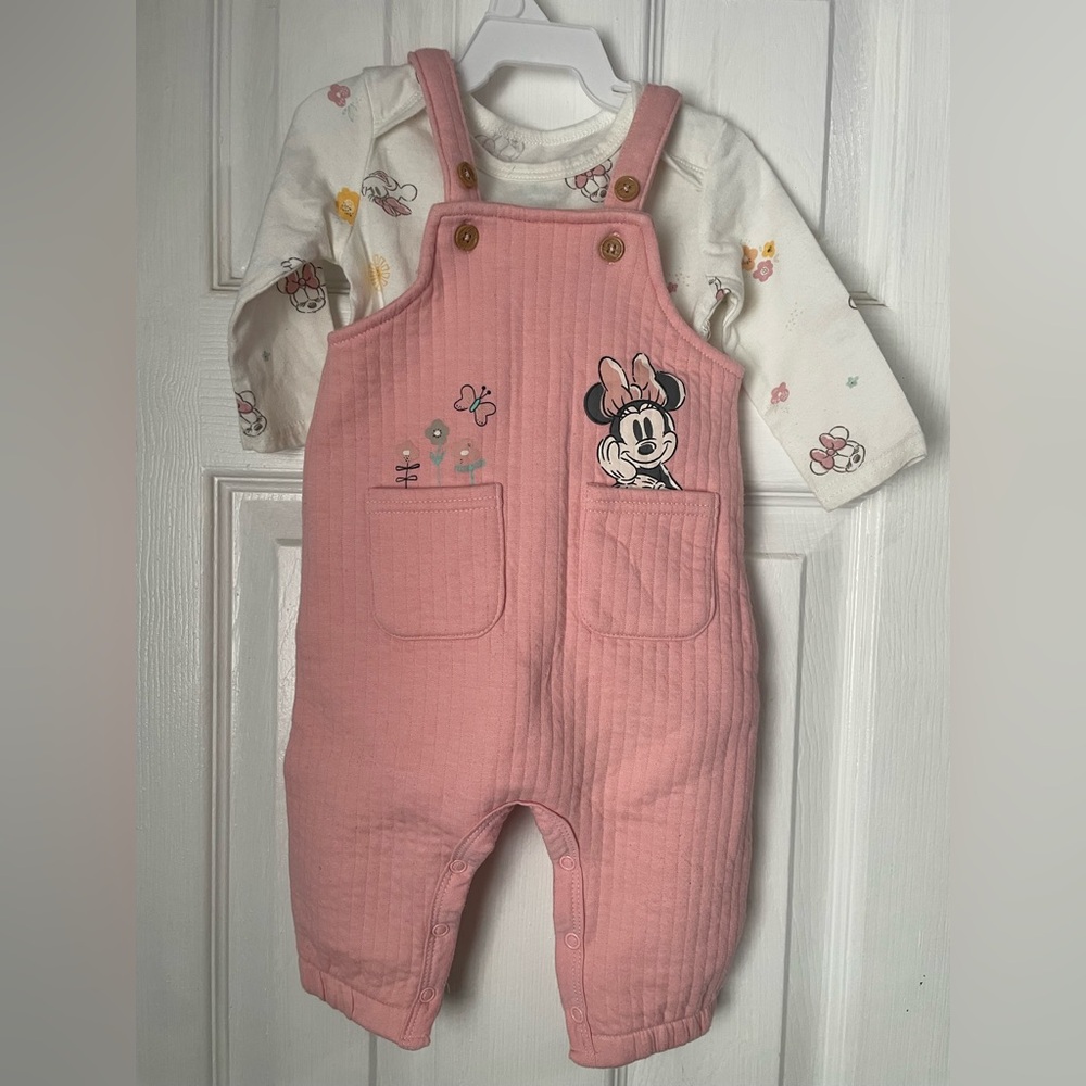 Disney Pink Overalls with Character Embroidery